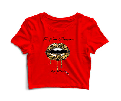 CHEETAH LIPS FOR YOUR PLEASURE CROP TEE