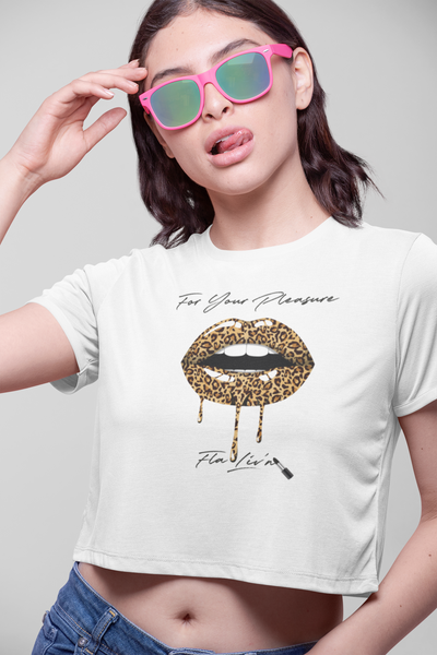 CHEETAH LIPS FOR YOUR PLEASURE CROP TEE